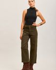 Toxik3 straight cropped denim stretch jean pants with belt