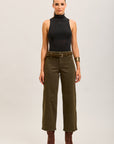 Toxik3 straight cropped denim stretch jean pants with belt