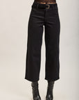 Toxik3 straight cropped denim stretch jean pants with belt