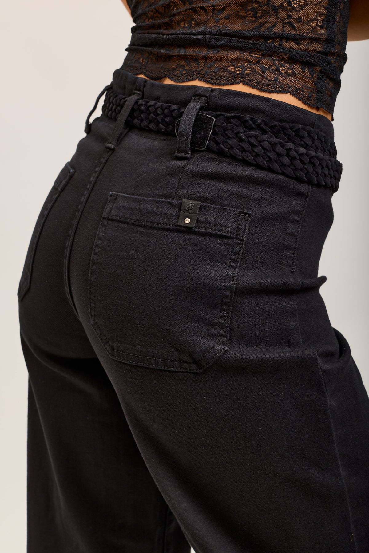 Toxik3 straight cropped denim stretch jean pants with belt