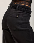 Toxik3 straight cropped denim stretch jean pants with belt