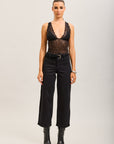 Toxik3 straight cropped denim stretch jean pants with belt