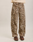 Toxik3 pantalones vaqueros globo de denim elástico con estampado de leopardo