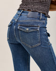 Toxik3 stretch denim bootcut jean pants buttoned pockets