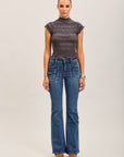 Toxik3 stretch denim bootcut jean pants buttoned pockets