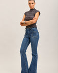 Toxik3 stretch denim bootcut jean pants buttoned pockets