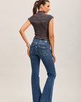 Toxik3 stretch denim bootcut jean pants buttoned pockets