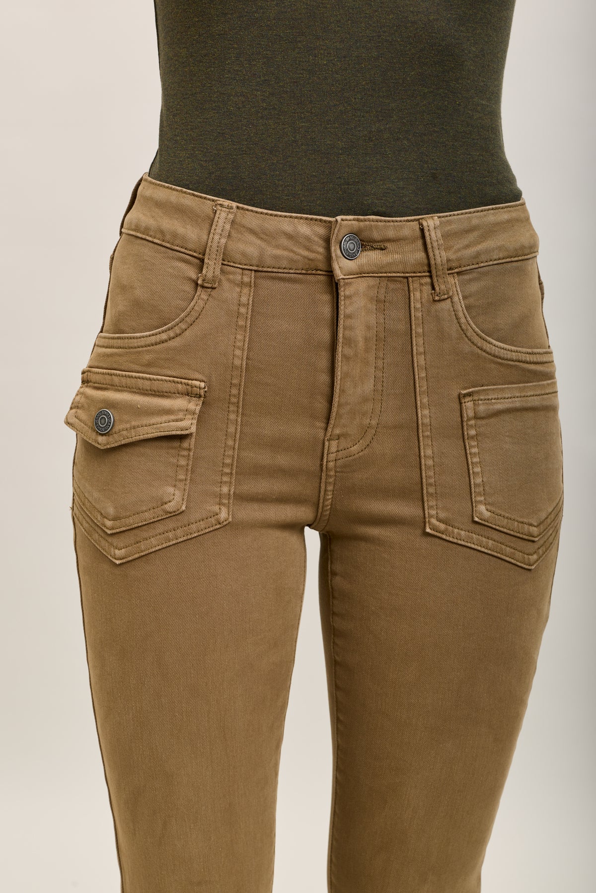 Toxik3 stretch denim bootcut jean pants buttoned pockets
