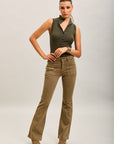 Toxik3 stretch denim bootcut jean pants buttoned pockets