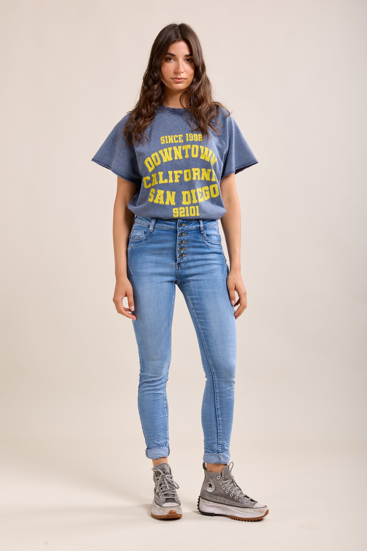 Toxik3 super stretch creased slim jeans with cuffed buttons - essential collection