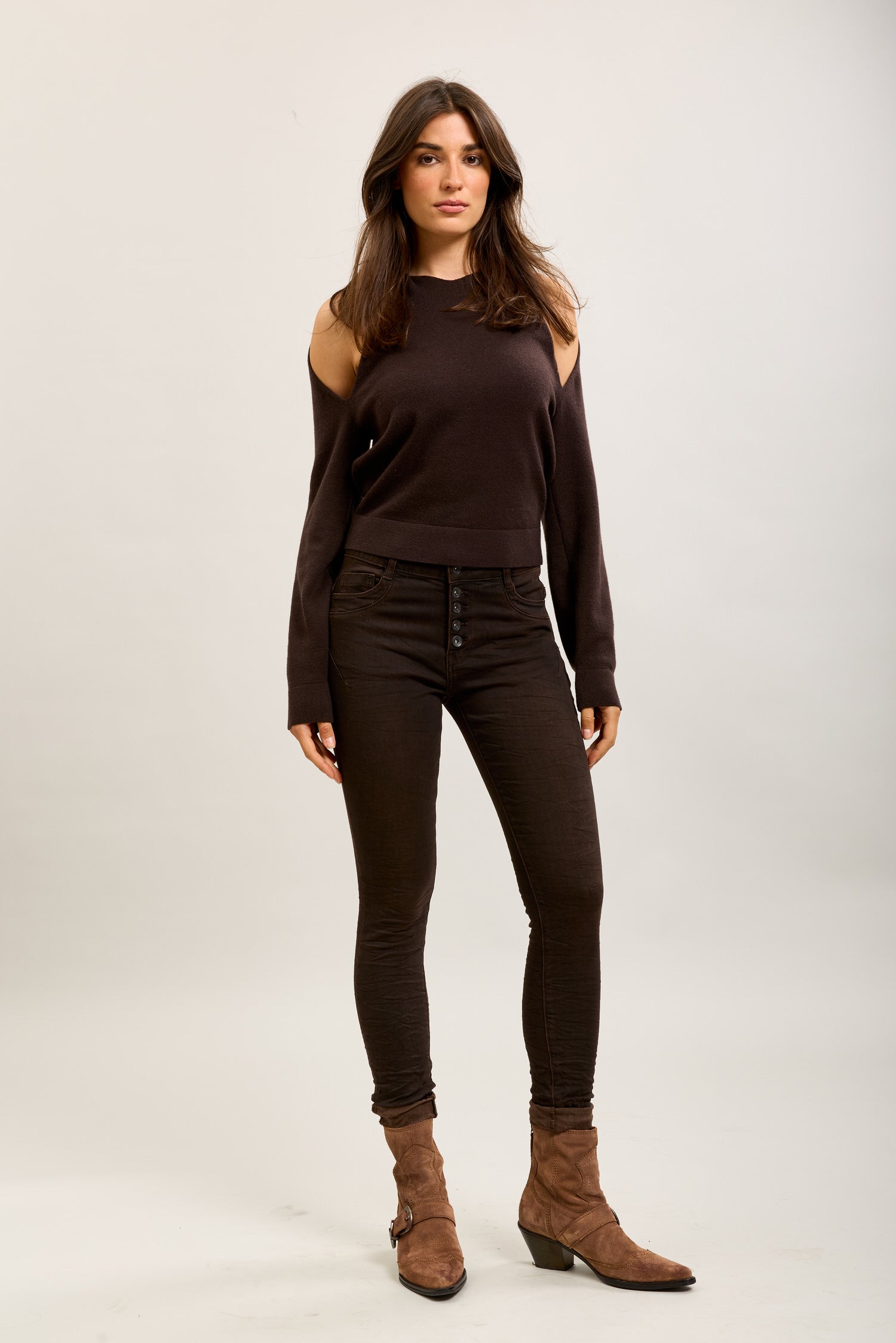 Toxik3 super stretch creased slim jeans with cuffed buttons - essential collection