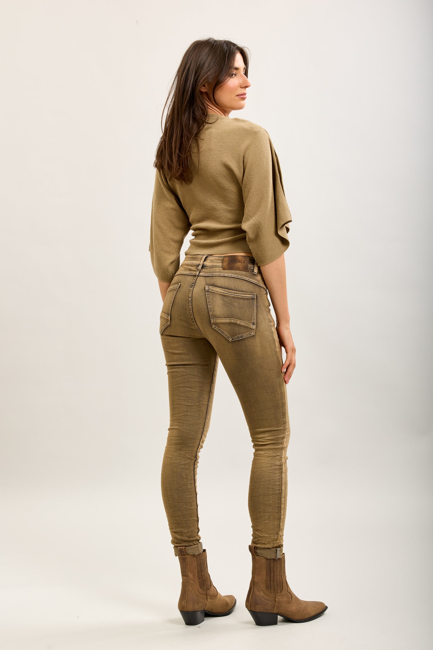 Toxik3 super stretch creased slim jeans with cuffed buttons - essential collection