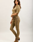 Toxik3 super stretch creased slim jeans with cuffed buttons - essential collection
