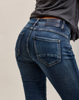 Toxik3 super stretch wrinkled slim denim jean pants with cuffed buttons