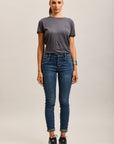 Toxik3 super stretch wrinkled slim denim jean pants with cuffed buttons