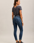 Toxik3 super stretch wrinkled slim denim jean pants with cuffed buttons