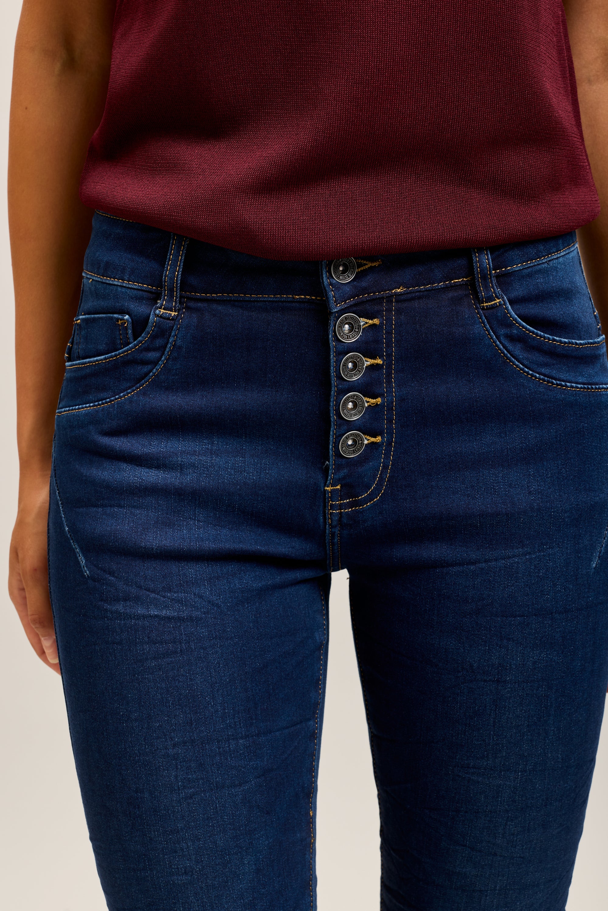 Toxik3 super stretch wrinkled slim denim jean pants with cuffed buttons