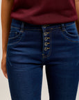 Toxik3 super stretch wrinkled slim denim jean pants with cuffed buttons