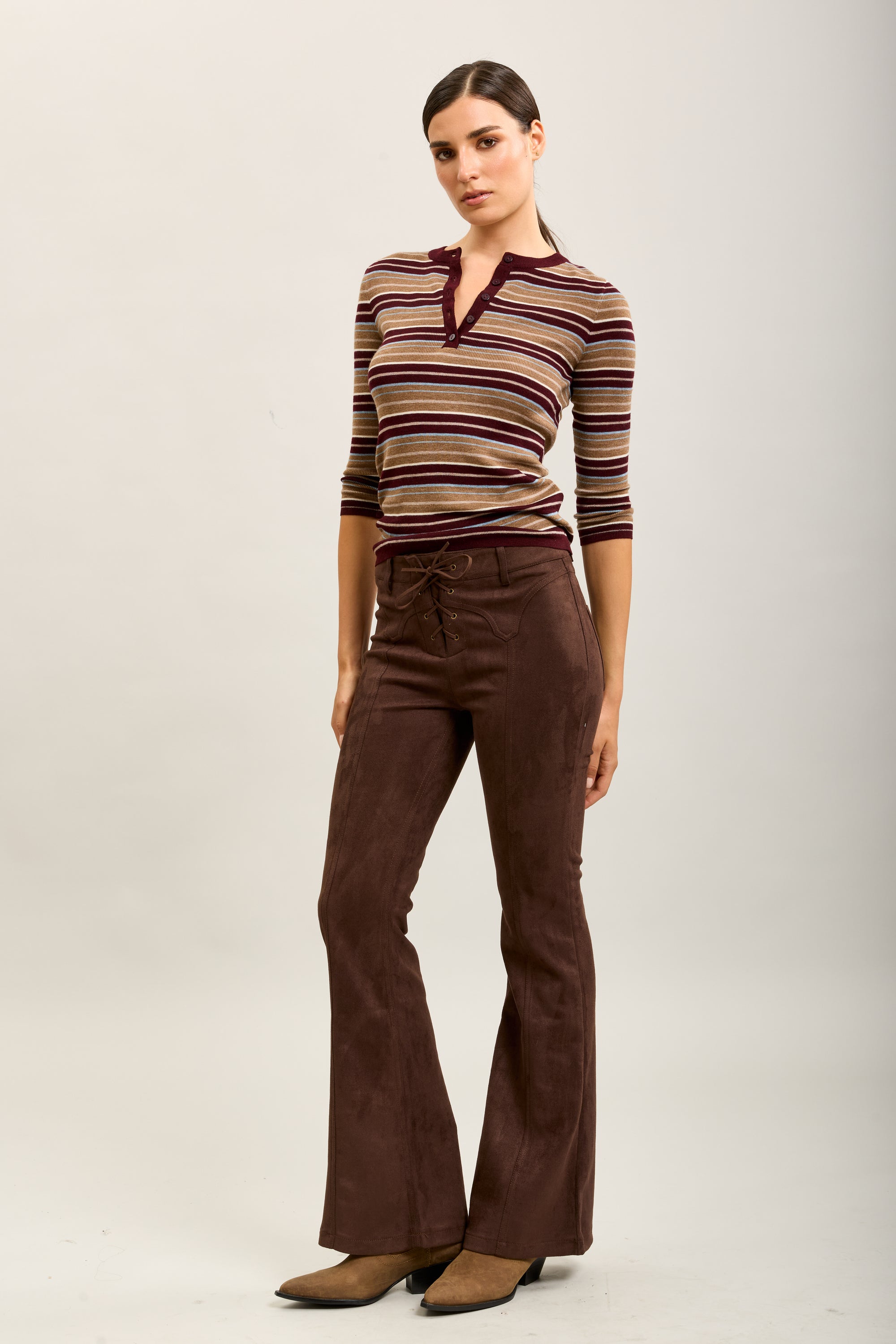 [to_review] Toxik3 pantalon velour stretch bootcut lacet
