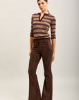 [to_review] Toxik3 pantalon velour stretch bootcut lacet