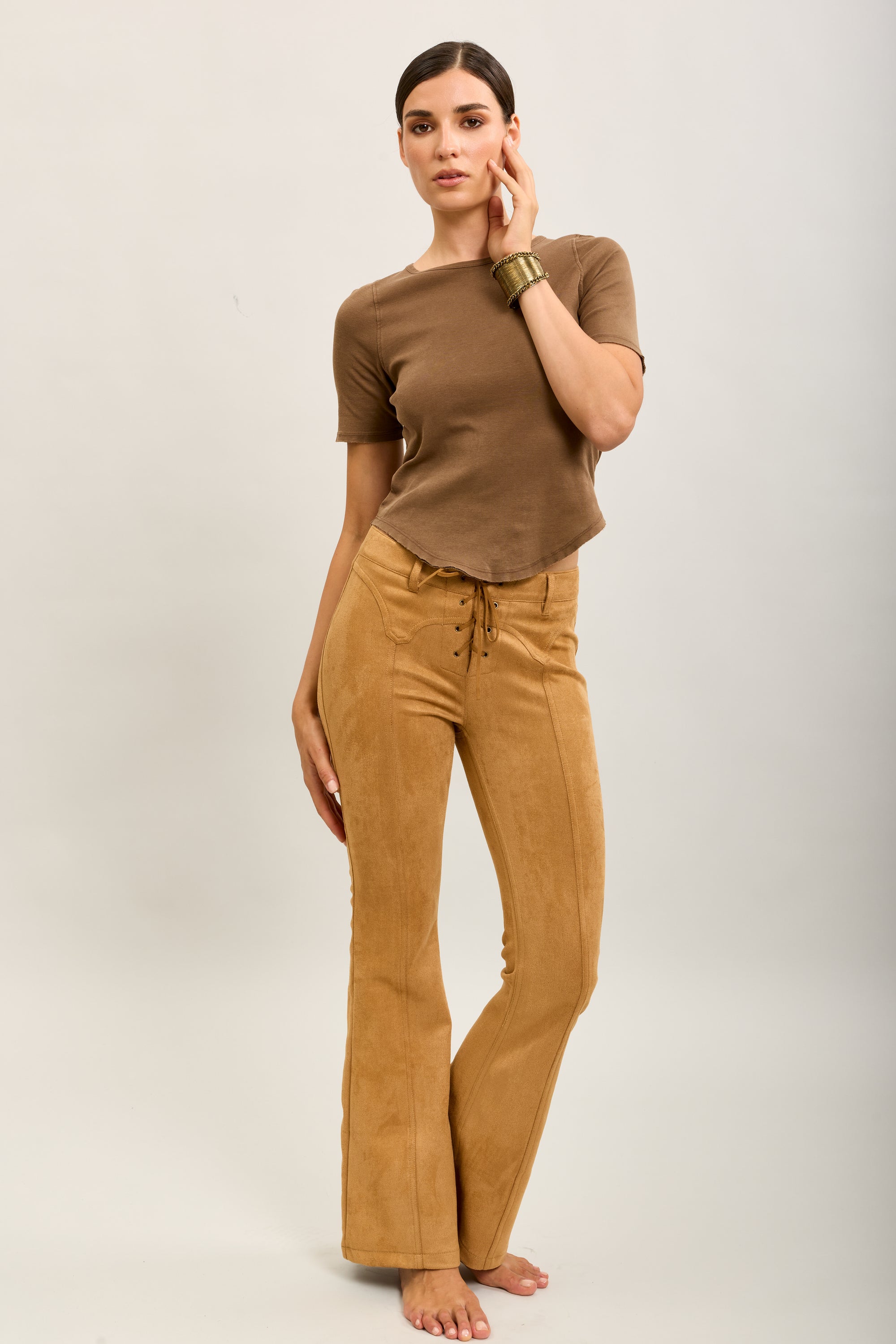 [to_review] Toxik3 pantalon velour stretch bootcut lacet