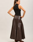 Toxik3 long faux leather pencil skirt