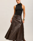 Toxik3 long faux leather pencil skirt