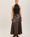 Toxik3 long faux leather pencil skirt