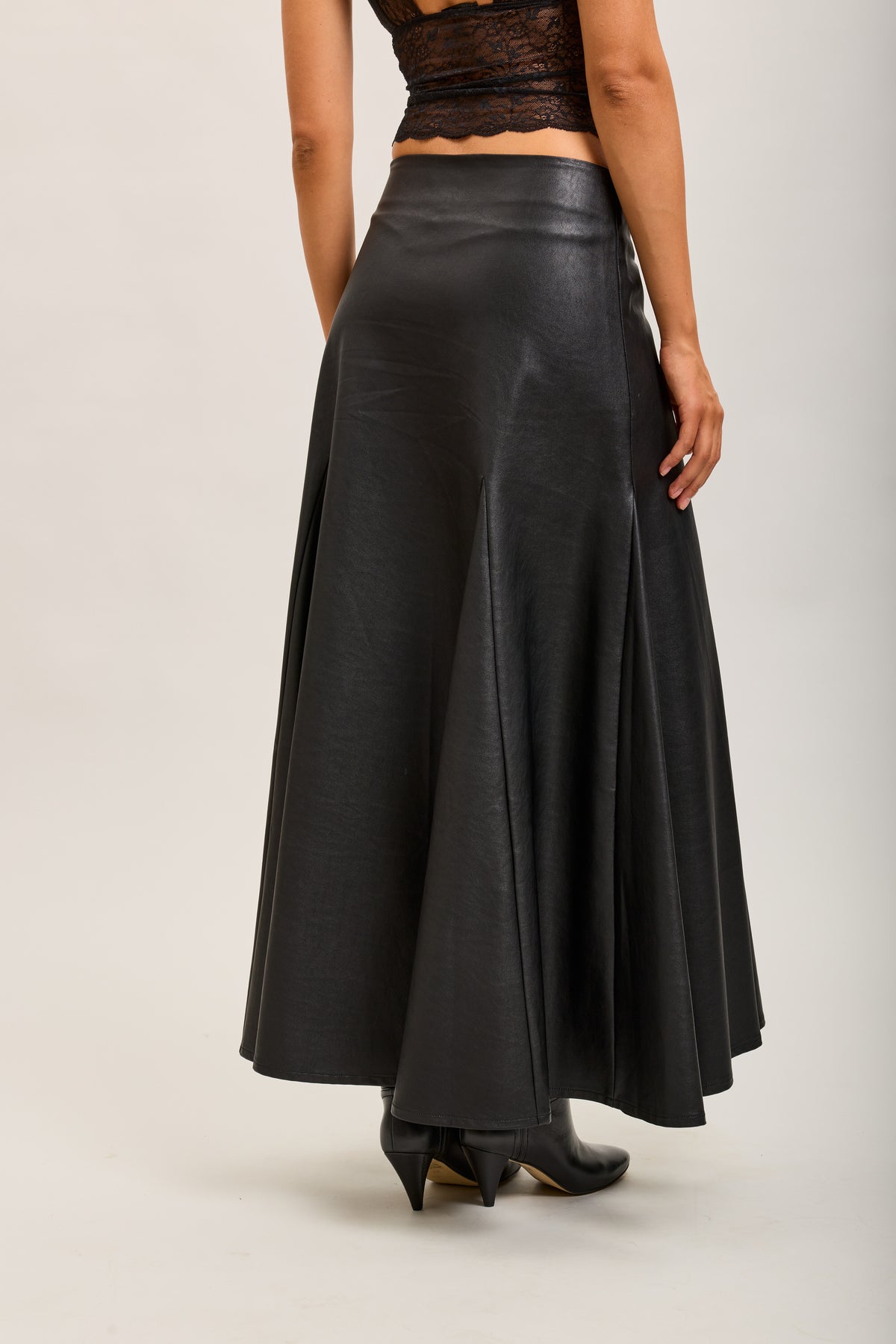 Toxik3 long faux leather pencil skirt