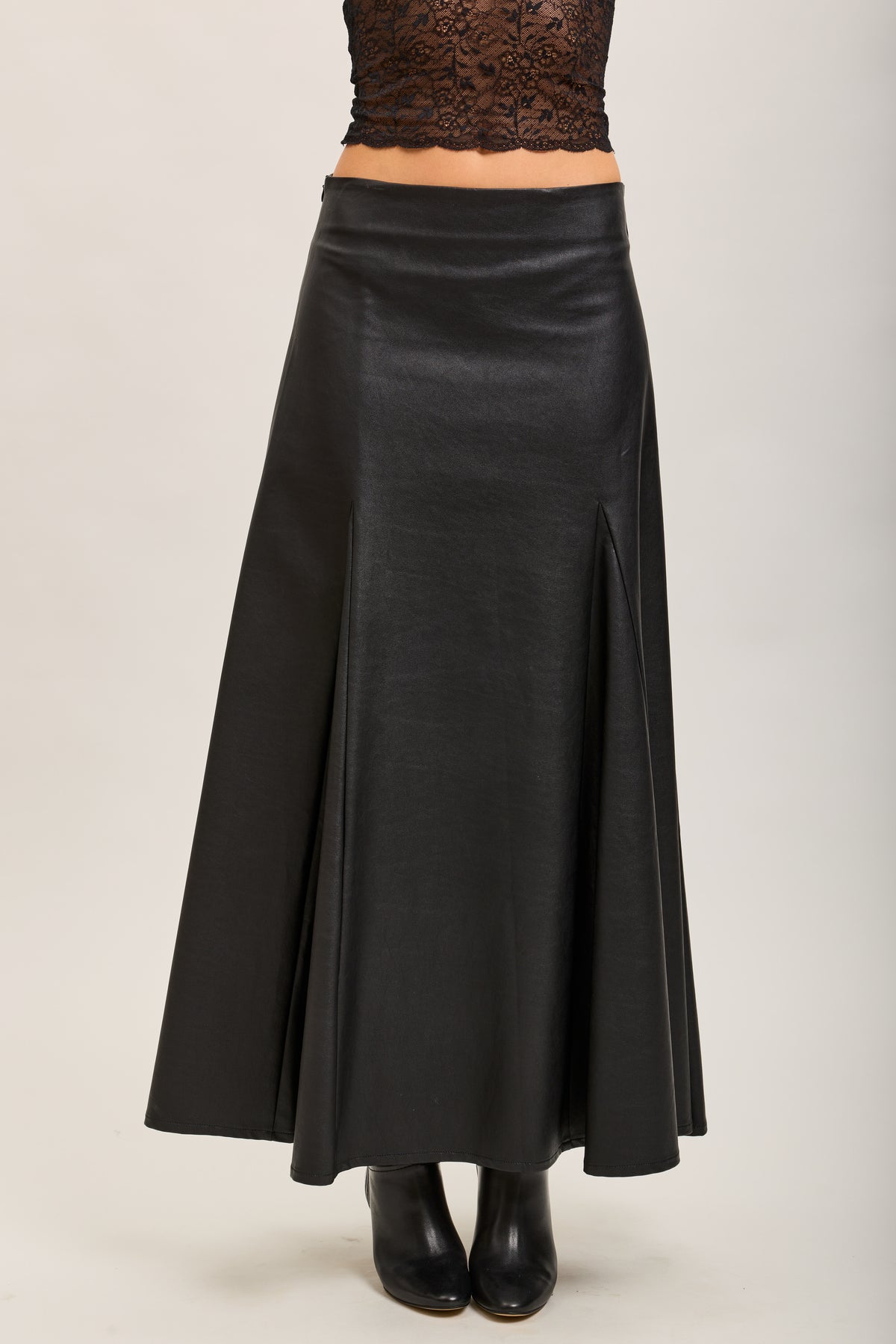 Toxik3 long faux leather pencil skirt