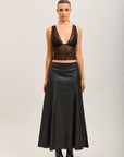 Toxik3 long faux leather pencil skirt