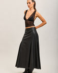 Toxik3 long faux leather pencil skirt