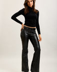 Toxik3 faux leather bootcut pants with lace closure