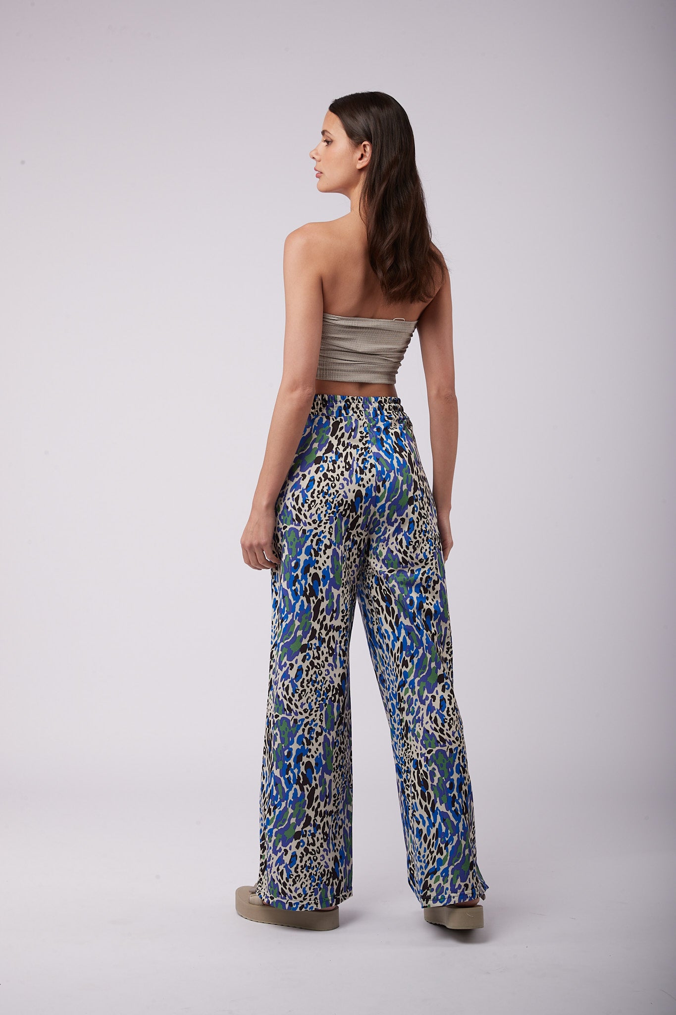 Toxik3 pantalon wide Lyocell imprimé noeud