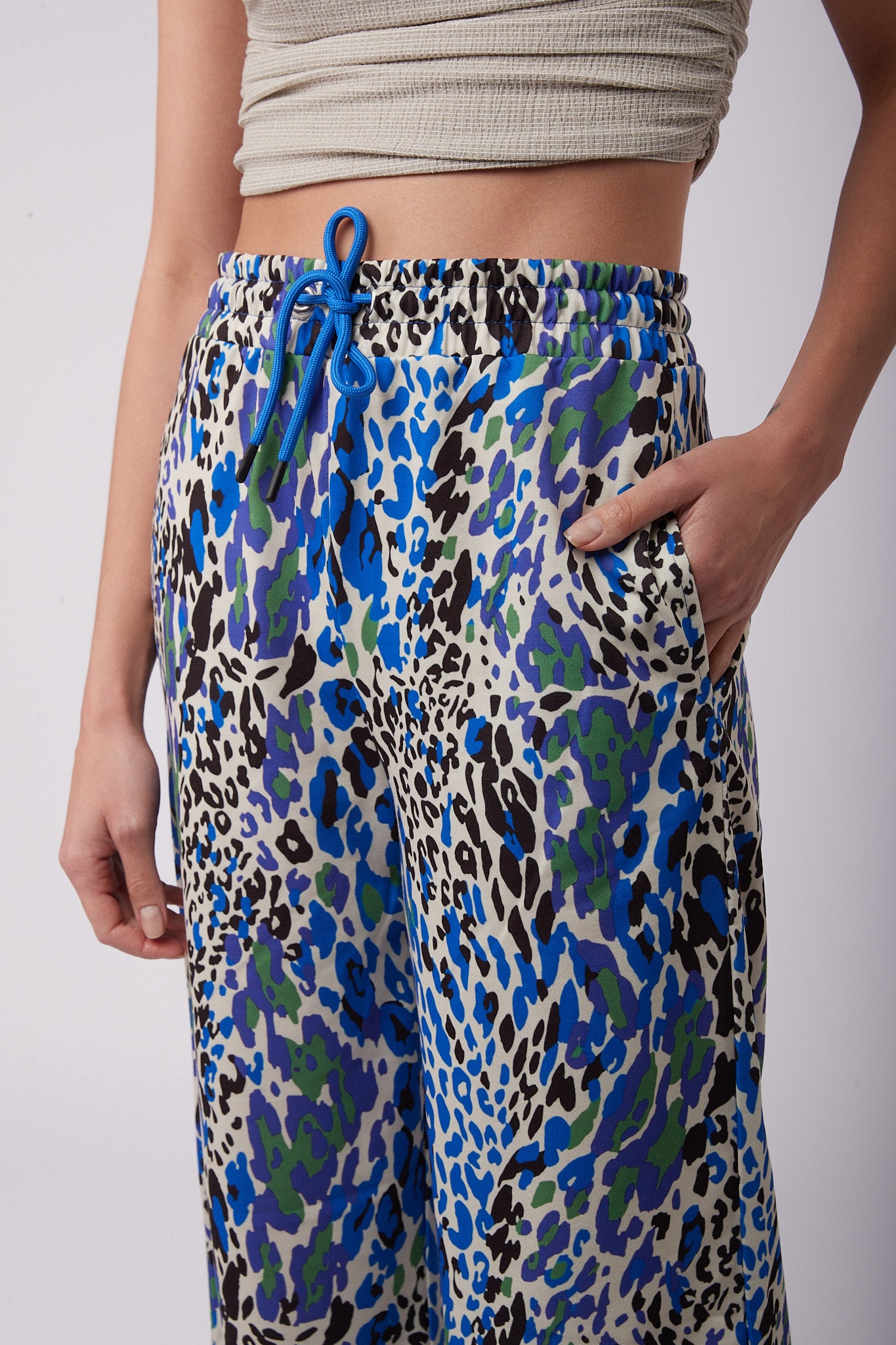 Toxik3 pantalon wide Lyocell imprimé noeud