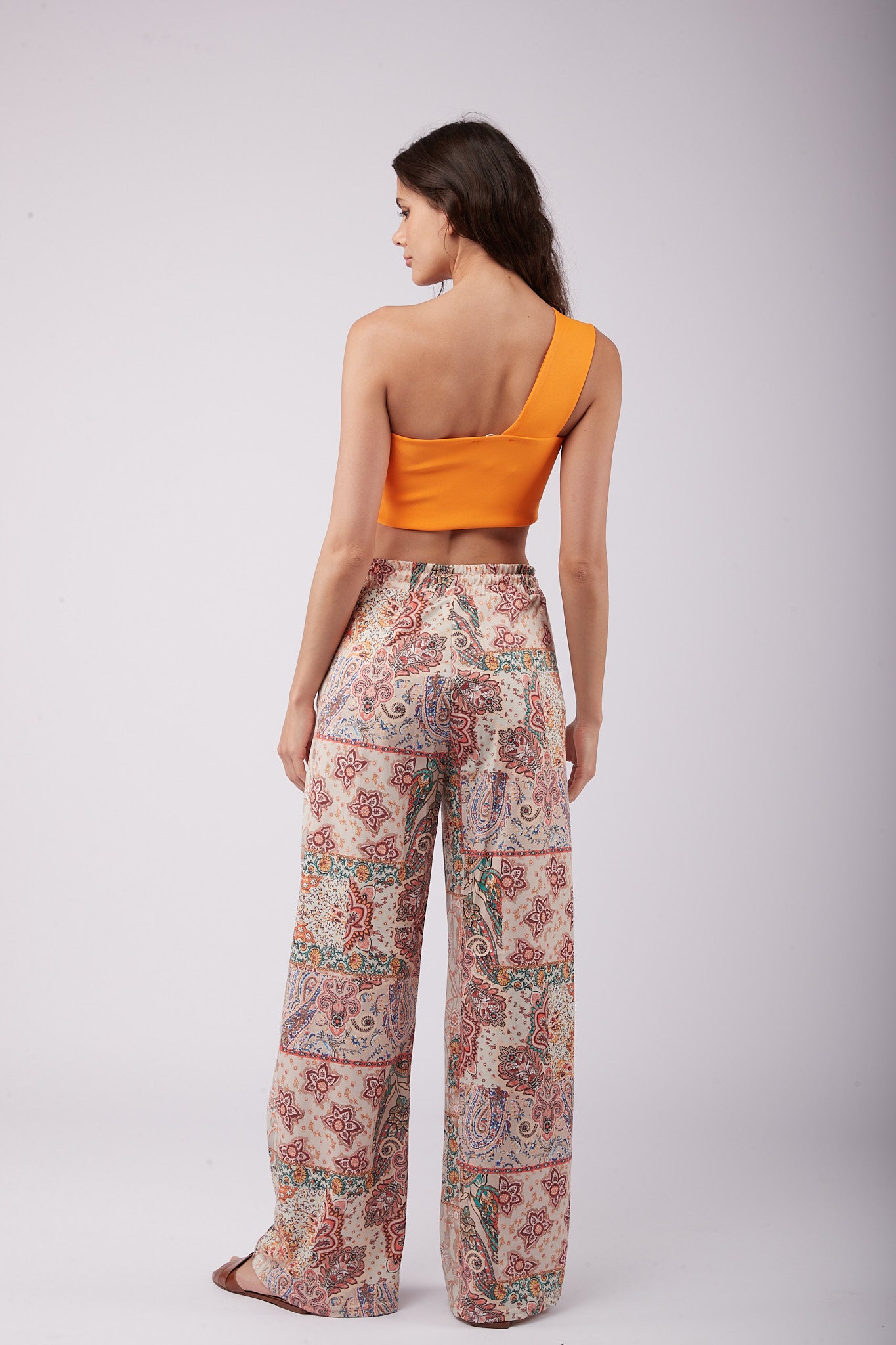 Toxik3 pantalon wide Lyocell imprimé noeud
