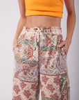 Toxik3 pantalon wide Lyocell imprimé noeud