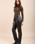 Pantalon simili droit taille haute - Yann