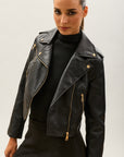 Toxik3 faux crop biker jacket