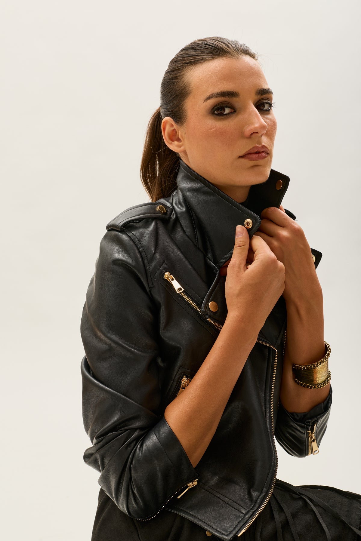 Toxik3 faux crop biker jacket