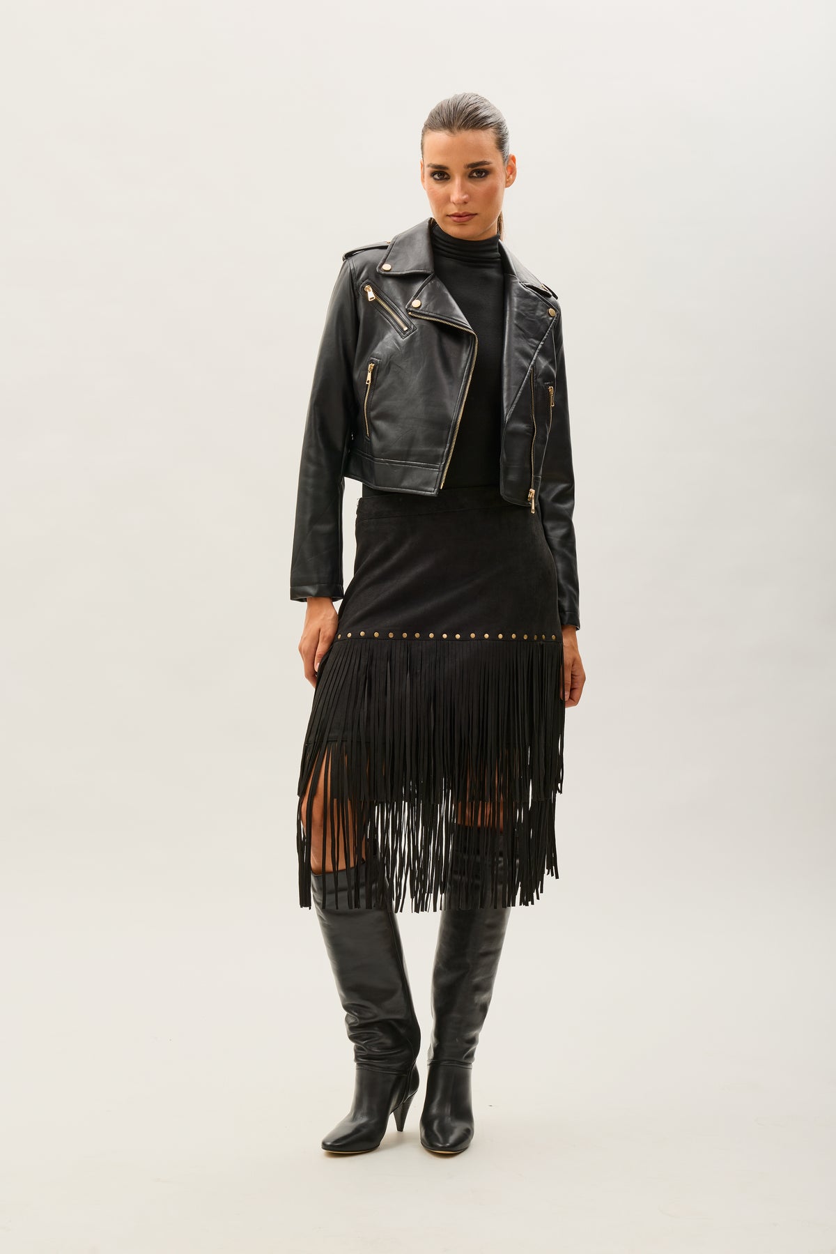 Toxik3 faux crop biker jacket