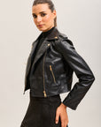 Toxik3 faux crop biker jacket