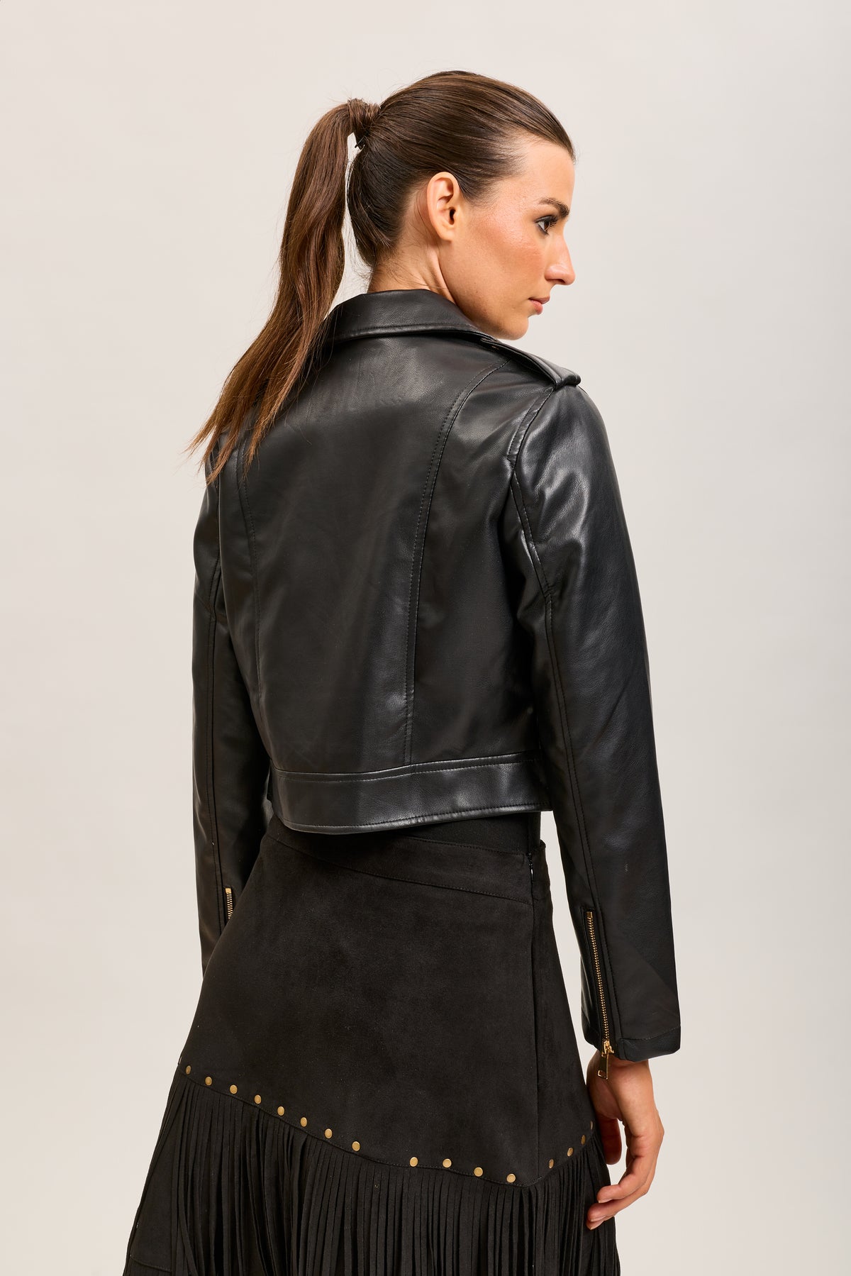 Toxik3 faux crop biker jacket