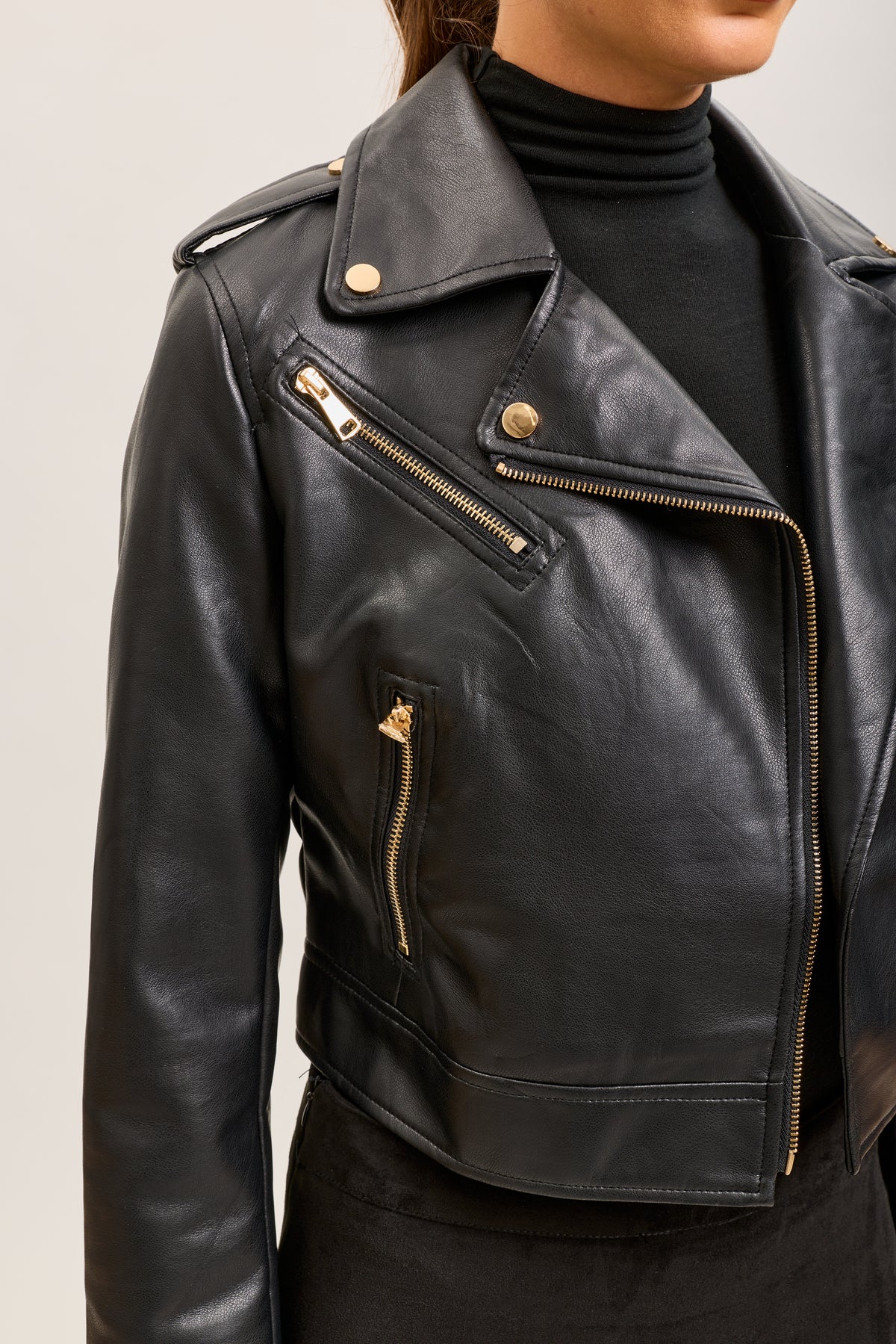 Toxik3 faux crop biker jacket