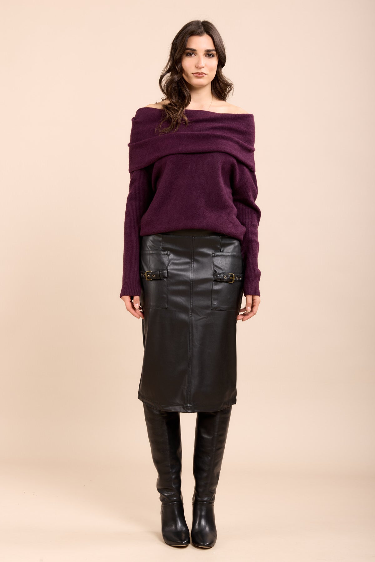 Toxik3 falda falda bolsillos de cuero en barbaco