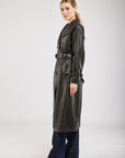Long Imitation Trench Leather - místico