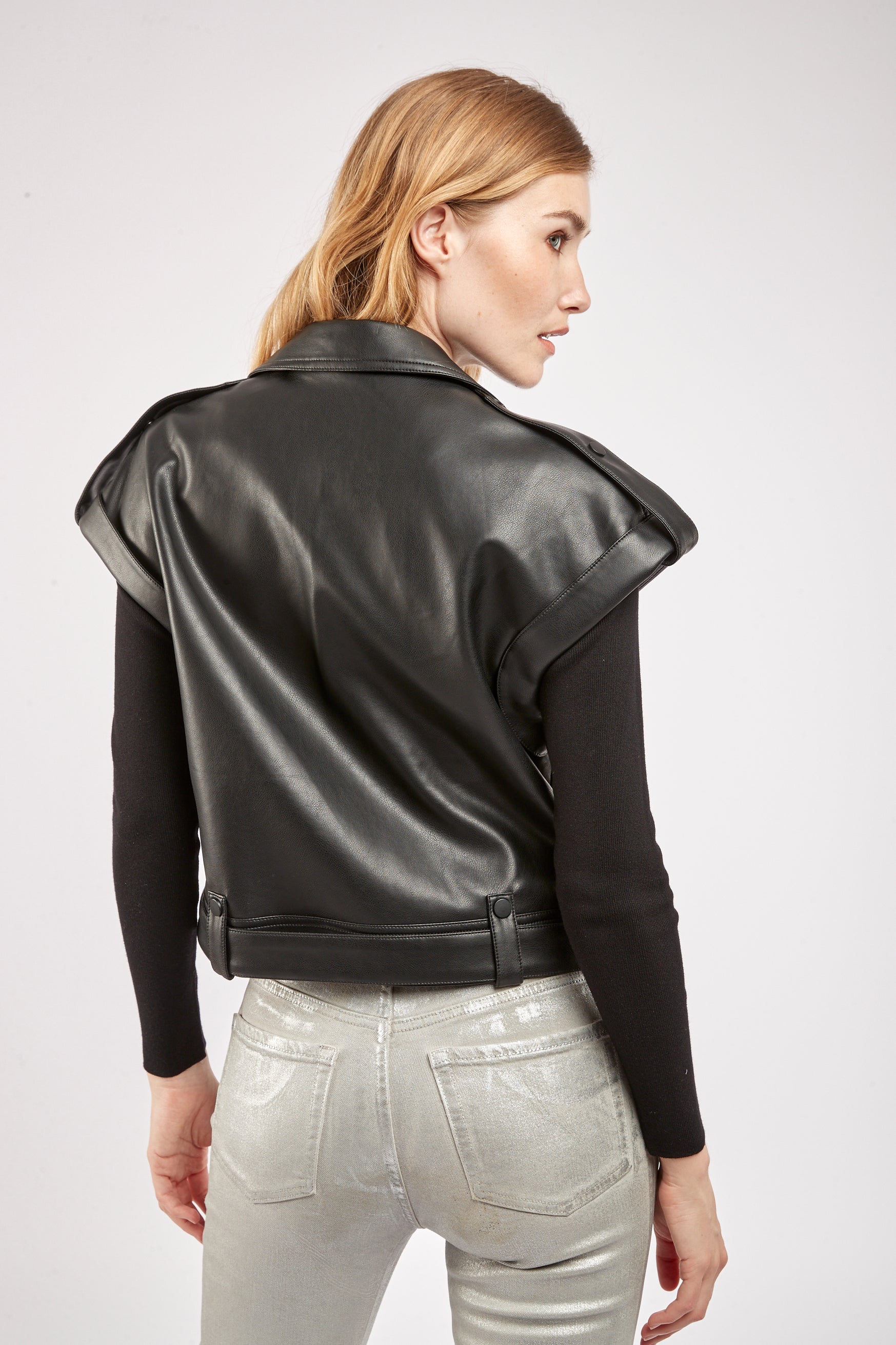 Leather imitation leather - goal biket jacket