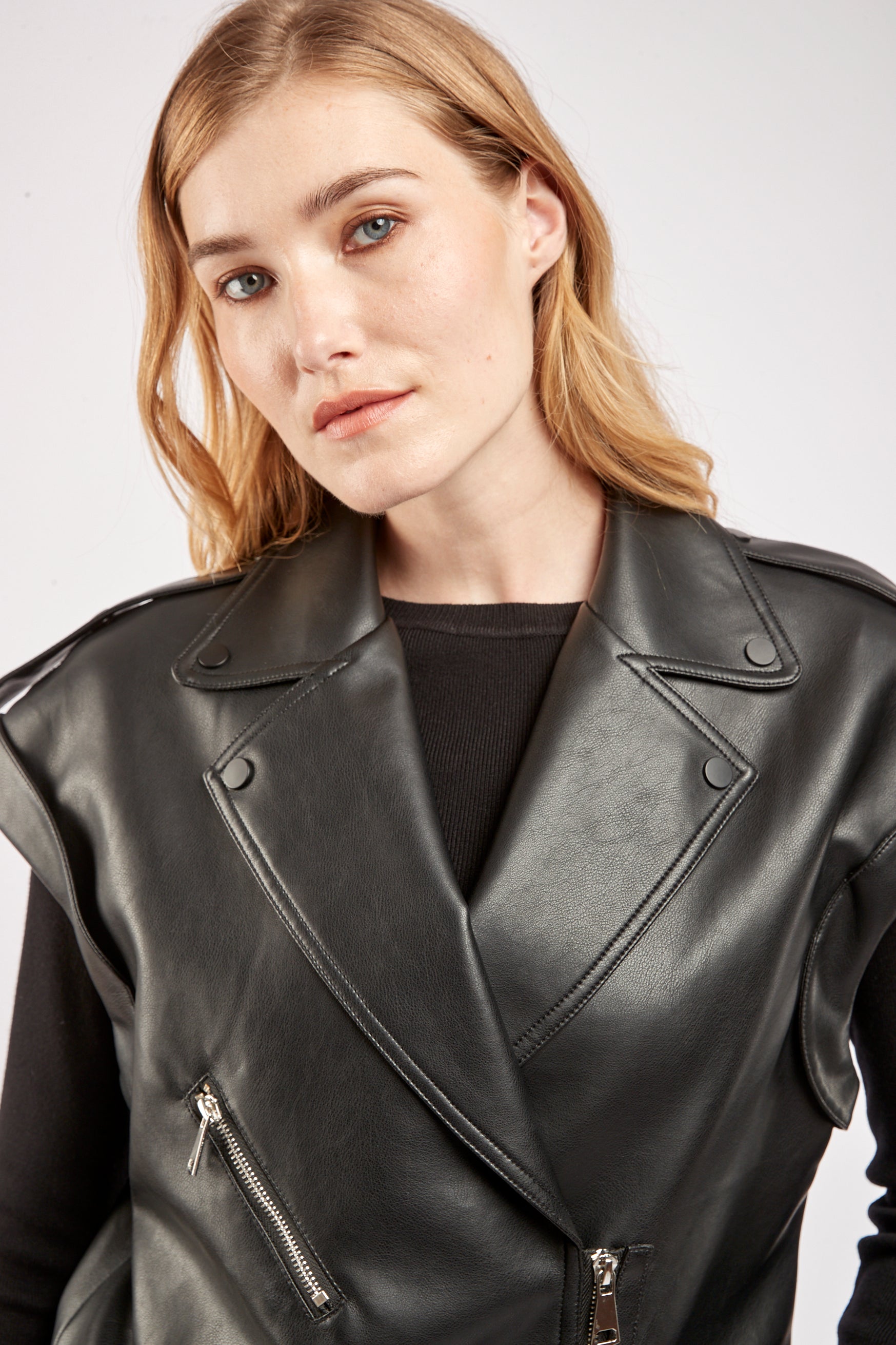 Leather imitation leather - goal biket jacket