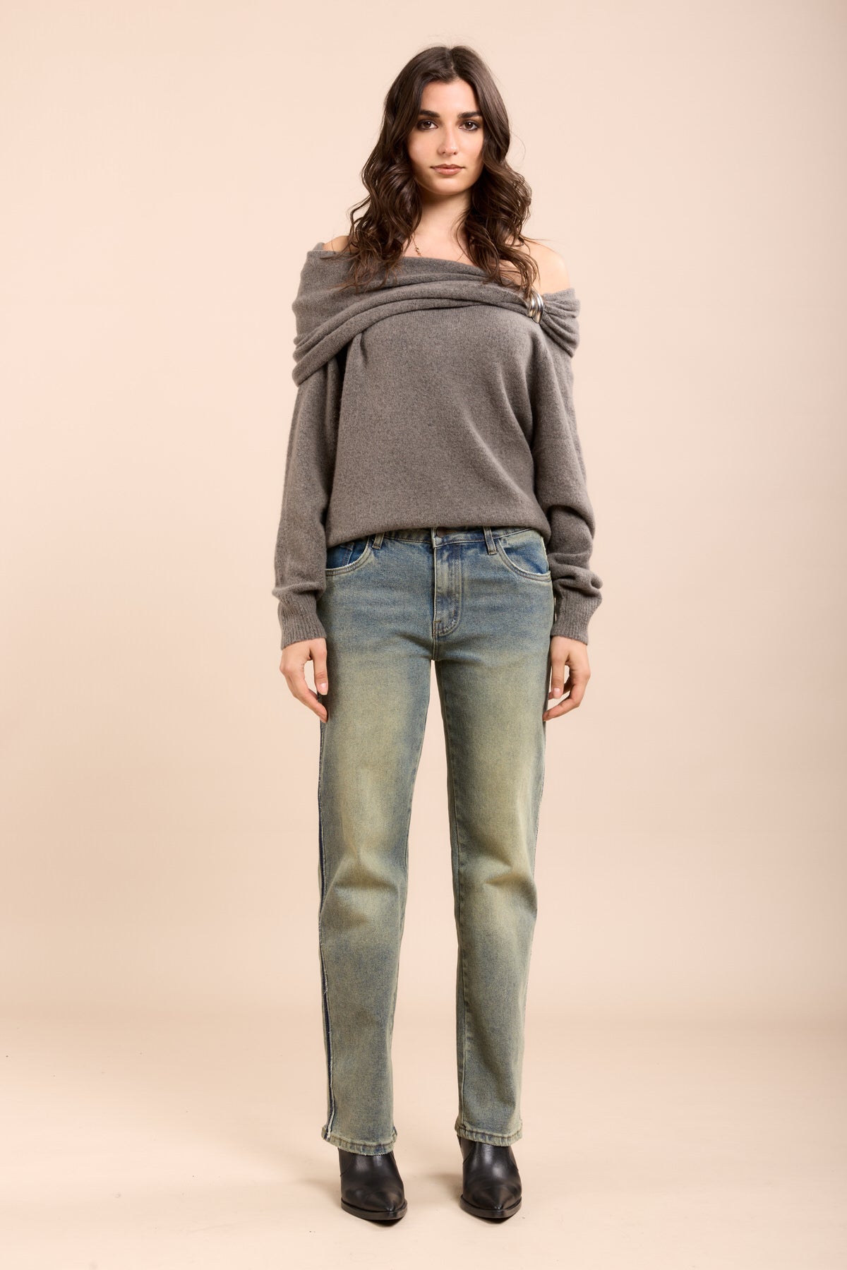 Toxik3 jean wide délavage fumé