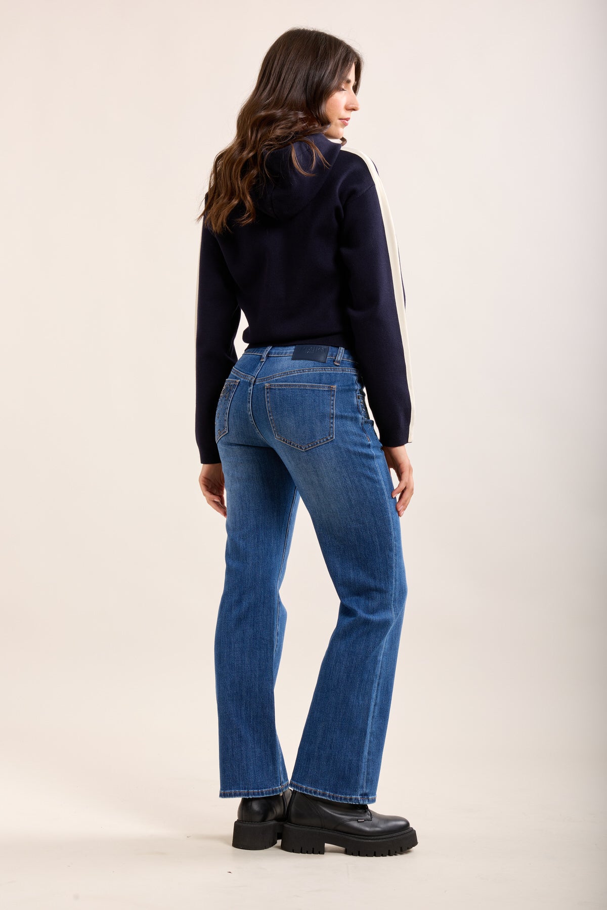 Toxik3 jean droit motif python strass